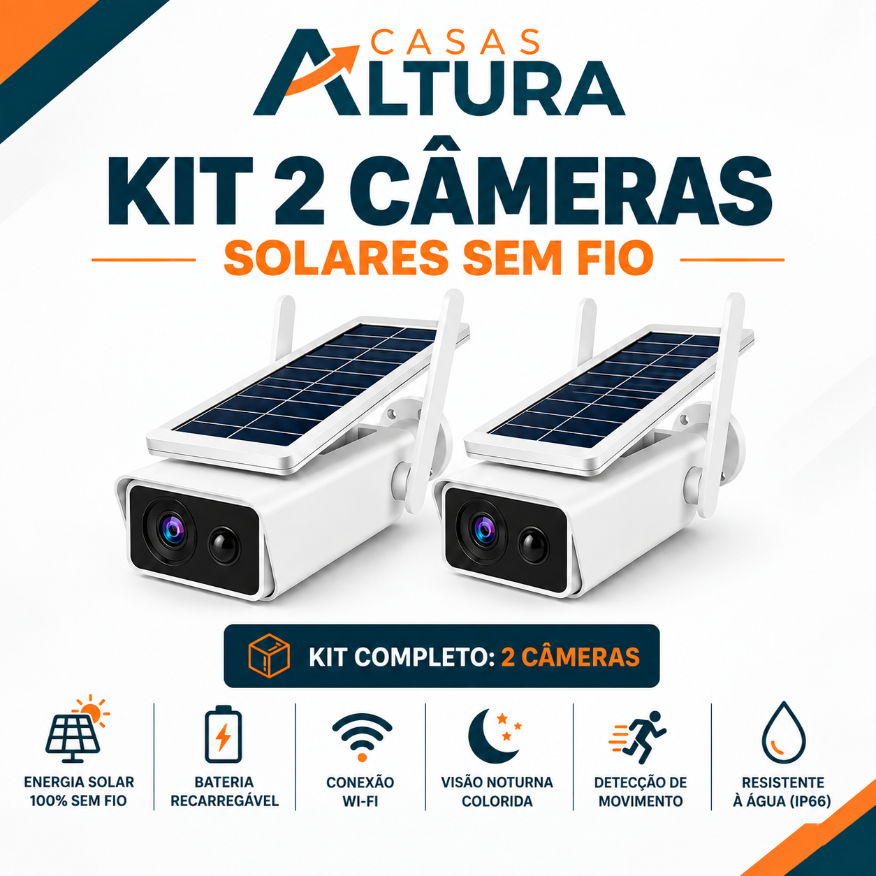 Câmera de Segurança Externa IP Wifi HD com Energia solar